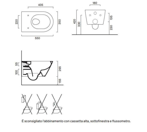 Унитаз подвесной Catalano Zero 55x35 см безободковый Tortora Satinato 0111550032