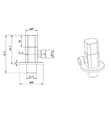Вентиль запорный угловой Splendy 3/8 хром AA206NA8FCR