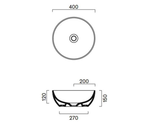 Раковина накладная Catalano Green 40х15 см 0423400001