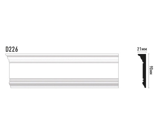 Молдинг гладкий DECOMASTER D226 дюрополимер 90х20х2000 мм D226 ДМ