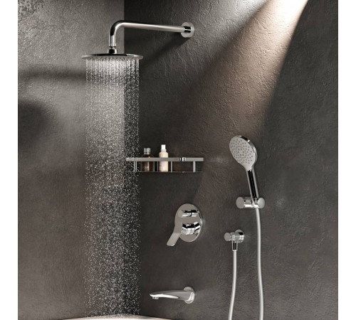 Душевая система AM.PM X-Joy со смесителем, верхним душем, изливом и душевым набором FB85A3RH10