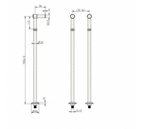 Держатели для напольного смесителя Boheme Brillante хром 603