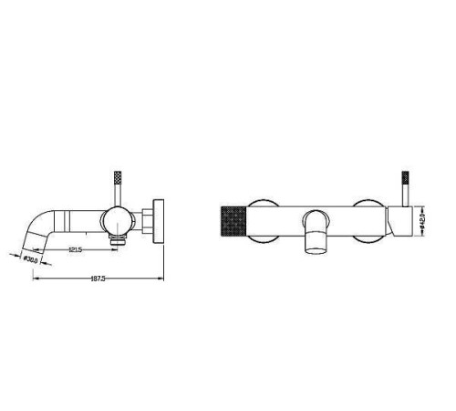Смеситель для ванны Boheme Uno настенный с душем белый матовый 463-MW