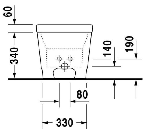 Биде напольное Duravit Esplanade 450x650 мм белый/дуб 2262100000
