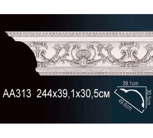 Карниз потолочный Perfect AA313 полиуретановый с рисунком AA313