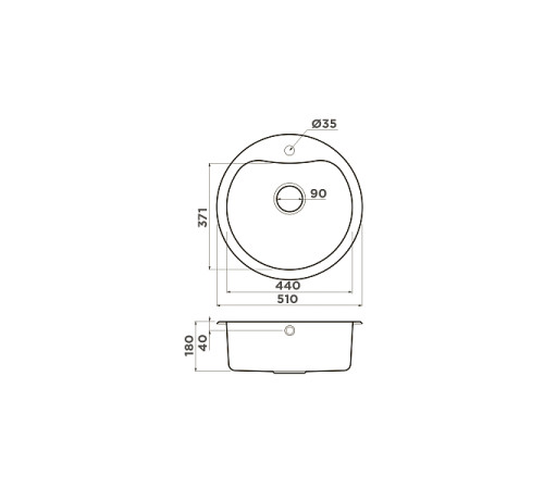 Кухонная мойка Omoikiri Saroma 51-IN нержавеющая сталь 51x51 см 4993007