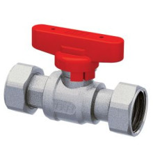 Кран шаровой FAR 1/2 x 3/4 хромированный с накидной гайкой красная ручка-бабочка FS 3037 12RC