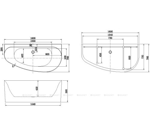 Ванна акриловая Allen Brau Priority 5 пристенная A 1600х780 мм белый матовый 2.31005.21A