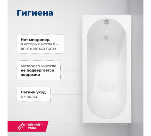 Акриловая ванна Aquanet Lotos 175x80 с каркасом и сливом-переливом 00328870