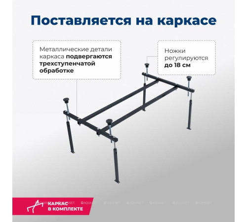 Ванна акриловая Aquanet West 120x70 см в комплекте 00205558