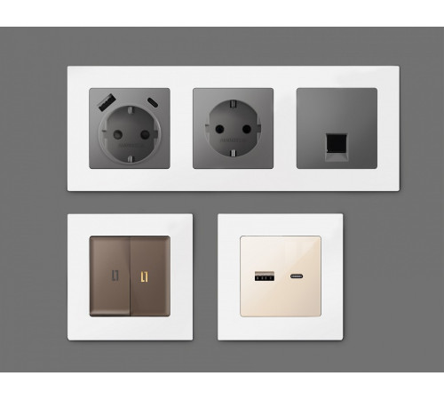 Рамка на 2 поста Ambrella Volt Techno AF220122