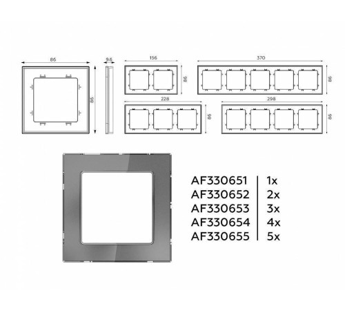 Рамка на 4 поста Ambrella Volt Platos Стекло органическое AF330654