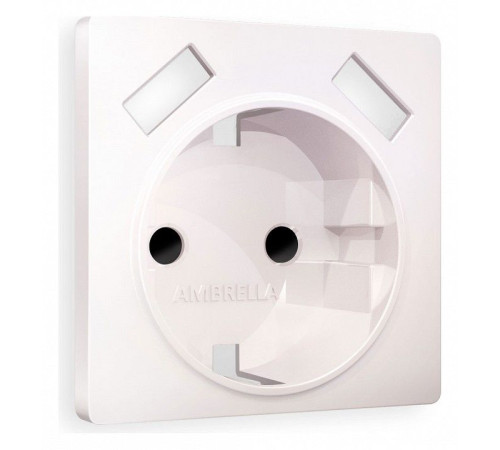 Накладка для розетки с заземлением и со шторками и 2хUSB type A Ambrella Volt Quant AP2090