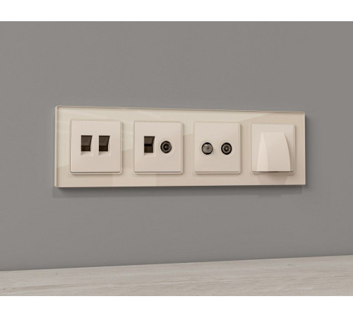 Накладка для розетки RJ-11 или RJ-45 Ambrella Volt ALFA AP3321