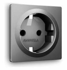 Накладка для розетки с заземлением и со шторками Ambrella Volt Quant AP6570