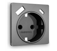 Накладка для розетки с заземлением и со шторками и 2хUSB type A и C Ambrella Volt Quant AP6600