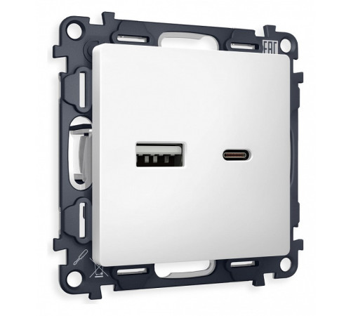 Розетка 2хUSB type A и C без рамки Ambrella Volt Quant MA131010