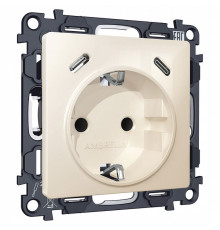 Розетка с заземлением и 2хUSB type C, без рамки Ambrella Volt MA MA310510