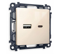 Розетка 2хUSB type A и C без рамки Ambrella Volt Quant MA311010