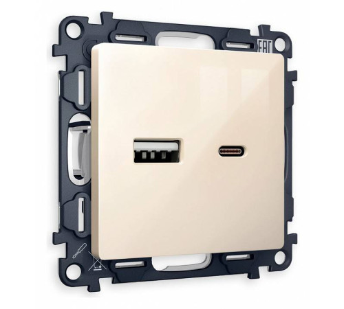 Розетка 2хUSB type A и C без рамки Ambrella Volt Quant MA311010