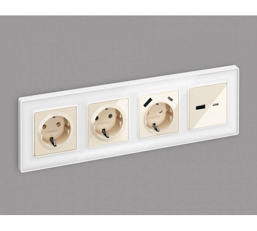 Розетка 2хUSB type A и C без рамки Ambrella Volt Quant MA311010