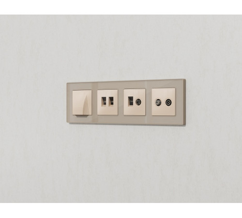 Розетка двойная Ethernet RJ-45 без рамки Ambrella Volt MA MA312110