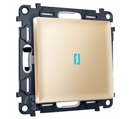 Выключатель самовозвратный одноклавишный с подсветкой, без рамки Ambrella Volt MA MA602060