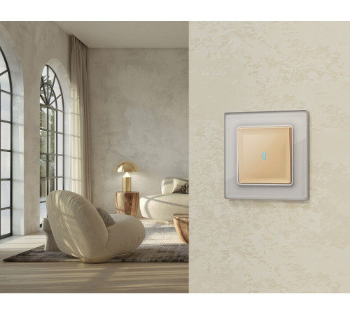 Выключатель самовозвратный одноклавишный с подсветкой, без рамки Ambrella Volt MA MA602060