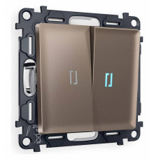 Выключатель проходной двухклавишный с подсветкой Ambrella Volt Quant MA634040