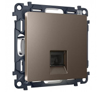 Розетка Ethernet RJ-45 и со шторками, без рамки Ambrella Volt ALFA MA642005