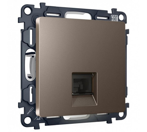 Розетка Ethernet RJ-45 и со шторками, без рамки Ambrella Volt ALFA MA642005