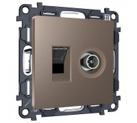ТВ-розетка и розетка Ethernet RJ-45 без рамки Ambrella Volt ALFA MA642510