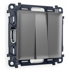 Выключатель трехклавишный без рамки Ambrella Volt Quant MA655010