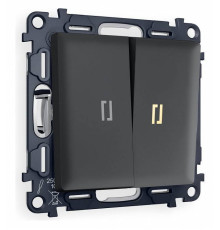 Выключатель двухклавишный с подсветкой без рамки Ambrella Volt Quant MA904010