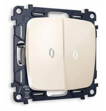 Выключатель проходной двухклавишный с подсветкой без рамки Ambrella Volt Quant MO304035