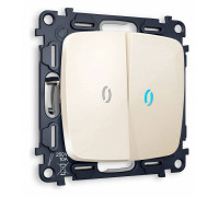 Выключатель проходной двухклавишный с подсветкой без рамки Ambrella Volt Quant MO304040