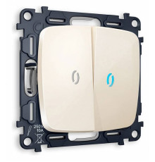 Выключатель проходной двухклавишный с подсветкой без рамки Ambrella Volt Quant MO304040