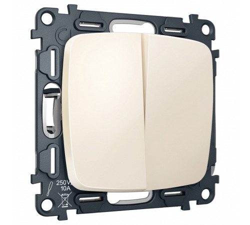 Выключатель перекрестный двухклавишный без рамки Ambrella Volt OMEGA MO323030