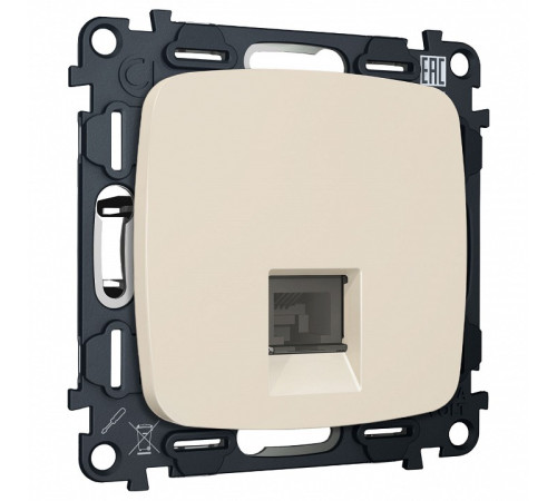 Розетка Ethernet RJ-45 и со шторками, без рамки Ambrella Volt OMEGA MO332005