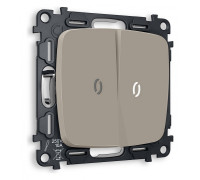 Выключатель проходной двухклавишный с подсветкой без рамки Ambrella Volt Quant MO364035