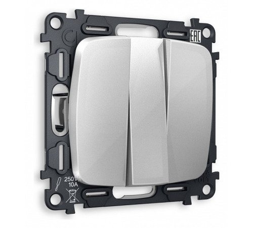 Выключатель трехклавишный без рамки Ambrella Volt Quant MO405010