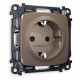 Розетка с заземлением и со шторкой, без рамки Ambrella Volt Quant MO637010