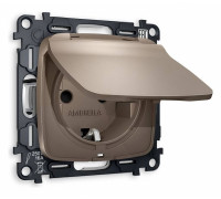 Розетка влагозащищенная с заземлением и со шторкой, без рамки с крышкой Ambrella Volt Quant MO638010