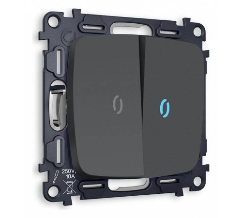 Выключатель двухклавишный с подсветкой без рамки Ambrella Volt Quant MO904020