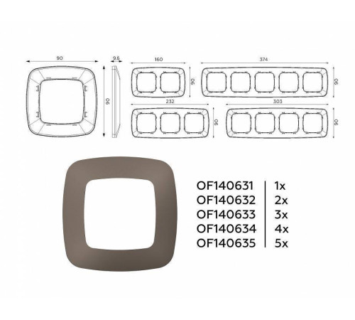 Рамка на 4 поста Ambrella Volt Ecta OF140634