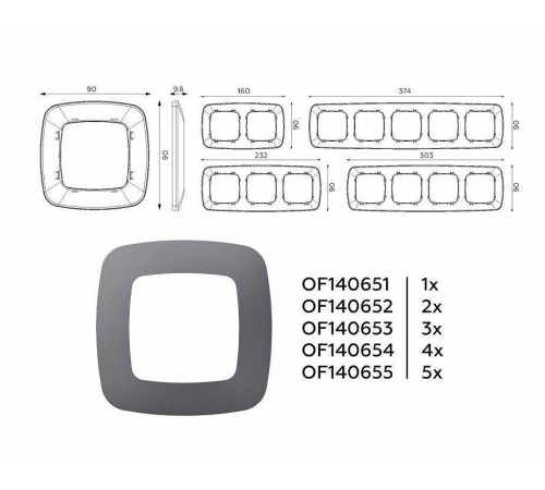 Рамка на 2 поста Ambrella Volt Ecta OF140652