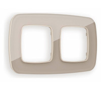 Рамка на 2 поста Ambrella Volt Radian Стекло натуральное OF350602