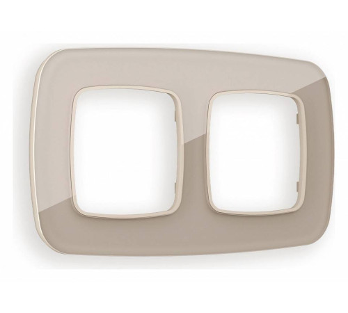 Рамка на 2 поста Ambrella Volt Radian Стекло натуральное OF350602