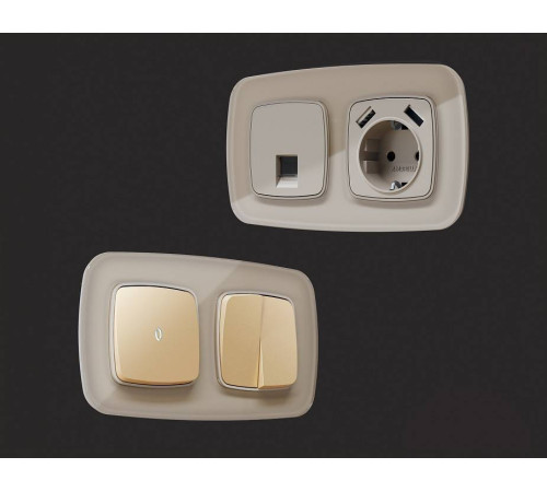 Рамка на 2 поста Ambrella Volt Radian Стекло натуральное OF350602