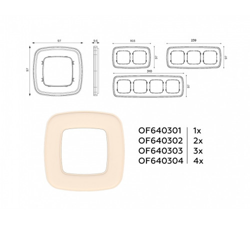 Рамка на 4 поста Ambrella Volt Coint OF640304
